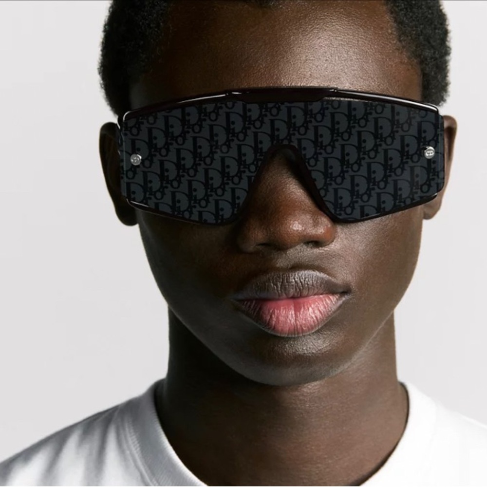 NEW Dior Black Patterned Oversized Interchangeable Mask Sunglasses